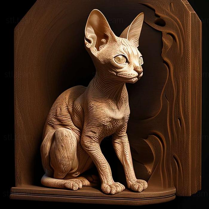 3D модель Кішка корніш рекс (STL)